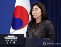 브리핑하는 강유정 수석대변인